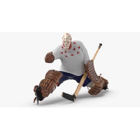 Ice Hockey Goalie Catching Pose 3D model
